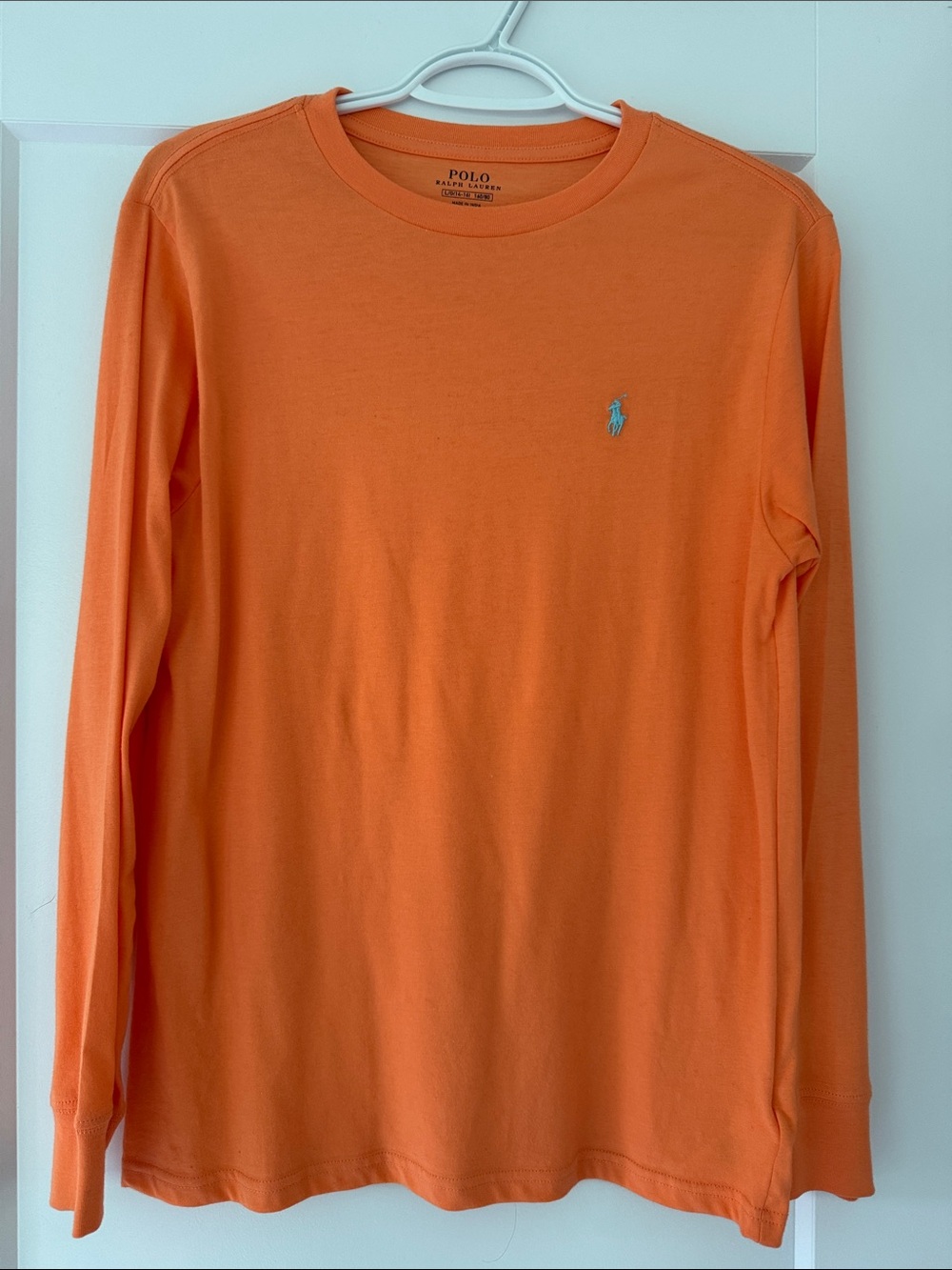 Polo by Ralph Lauren Bright Orange Long-Sleeve Crewneck Shirt